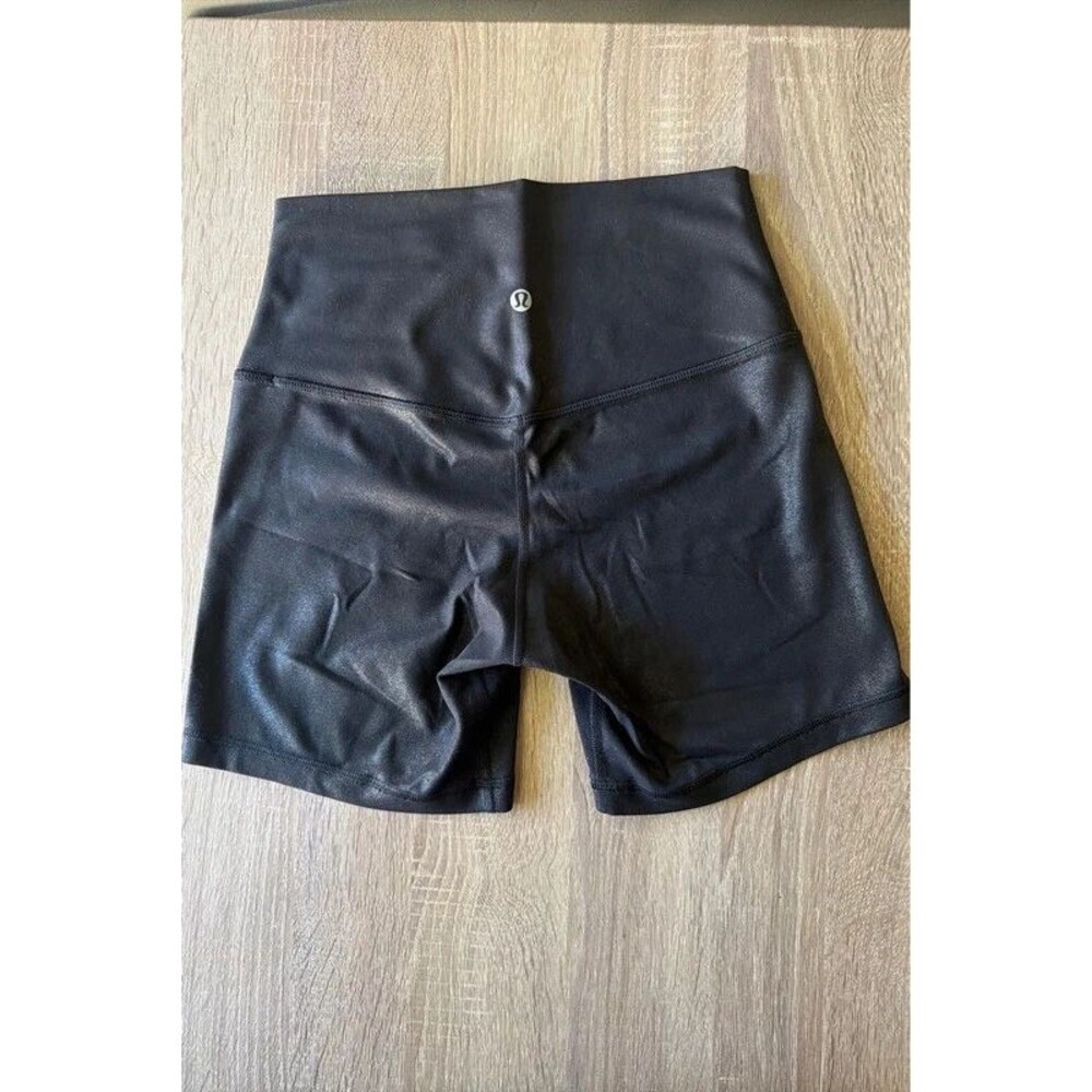 Lululemon Black Shiny High-Rise Shorts Size 6